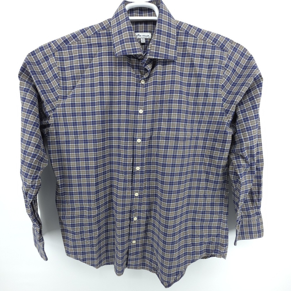 Peter‎ Millar Shirt Mens XL Long Sleeve Multicolor Cotton Plaid Button Up - Picture 2 of 8